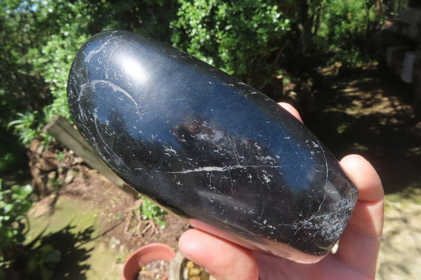 Polished Black Tourmaline Standing Free Form x 1 From Madagascar