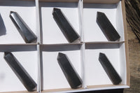 Polished Black Basalt Points x 6 From Madagascar