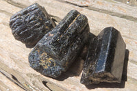 Natural Alluvial Schorl Black Tourmaline Crystals x 35 From Zimbabwe