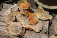 Natural Limonite Quartz Clusters x 4 From Solwezi, Zambia