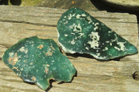 Polished On One Side Emerald Mtorolite x 2 From Mutorashanga, Zimbabwe