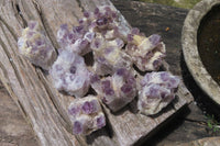 Natural Sugar Amethyst Quartz Clusters x 9 from Solwezi, Zambia