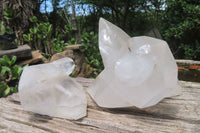 Polished Clear Quartz Clusters x 2 From Madagascar