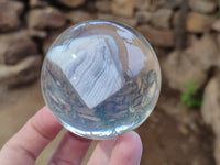 Polished Large Blue Lace Agate cobbed piece in PVC Resin Sphere - sold per item - From Namibia