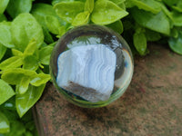 Polished Large Blue Lace Agate cobbed piece in PVC Resin Sphere - sold per item - From Namibia