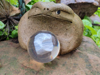 Polished Large Blue Lace Agate cobbed piece in PVC Resin Sphere - sold per item - From Namibia