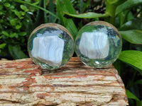 Polished Large Blue Lace Agate cobbed piece in PVC Resin Sphere - sold per item - From Namibia