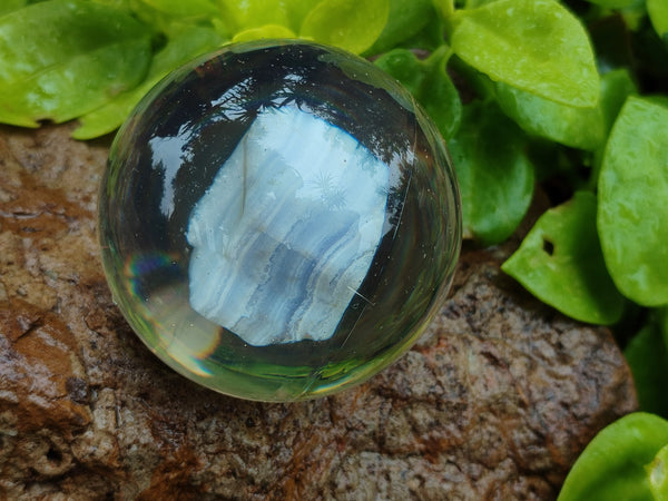 Polished Large Blue Lace Agate cobbed piece in PVC Resin Sphere - sold per item - From Namibia