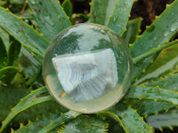 Polished Large Blue Lace Agate cobbed piece in PVC Resin Sphere - sold per item - From Namibia