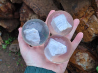 Polished Large Blue Lace Agate cobbed piece in PVC Resin Sphere - sold per item - From Namibia