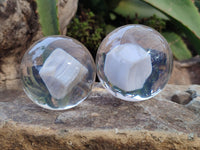 Polished Large Blue Lace Agate cobbed piece in PVC Resin Sphere - sold per item - From Namibia