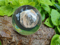 Polished Large Snakeskin Rhyolite Jasper cobbed piece in PVC Resin Sphere - sold per item - From Australia