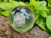 Polished Large Watermelon Fluorite cobbed piece in PVC Resin Sphere - sold per item - From Namibia