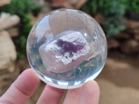 Polished Large Watermelon Fluorite cobbed piece in PVC Resin Sphere - sold per item - From Namibia