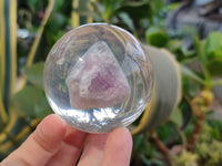 Polished Large Watermelon Fluorite cobbed piece in PVC Resin Sphere - sold per item - From Namibia