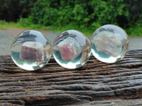 Polished Large Watermelon Fluorite cobbed piece in PVC Resin Sphere - sold per item - From Namibia