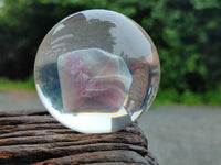 Polished Large Watermelon Fluorite cobbed piece in PVC Resin Sphere - sold per item - From Namibia