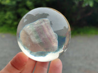 Polished Large Watermelon Fluorite cobbed piece in PVC Resin Sphere - sold per item - From Namibia