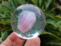 Polished Large Watermelon Fluorite cobbed piece in PVC Resin Sphere - sold per item - From Namibia