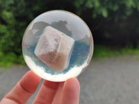 Polished Large Watermelon Fluorite cobbed piece in PVC Resin Sphere - sold per item - From Namibia