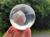 Polished Large Watermelon Fluorite cobbed piece in PVC Resin Sphere - sold per item - From Namibia