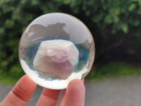 Polished Large Watermelon Fluorite cobbed piece in PVC Resin Sphere - sold per item - From Namibia