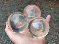 Polished Large Watermelon Fluorite cobbed piece in PVC Resin Sphere - sold per item - From Namibia