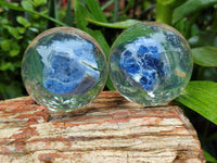 Polished Large Sodalite cobbed piece in PVC Resin Sphere - sold per item - From Namibia