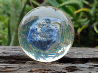 Polished Large Sodalite cobbed piece in PVC Resin Sphere - sold per item - From Namibia