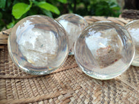 Polished Golden Rutile Quartz in PVC Resin Spheres - sold per item - From Brazil