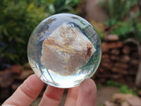 Polished Golden Rutile Quartz in PVC Resin Spheres - sold per item - From Brazil