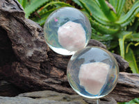 Polished Rose Quartz Free Form in PVC Resin Spheres - sold per item - From South Africa