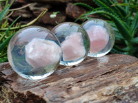 Polished Rose Quartz Free Form in PVC Resin Spheres - sold per item - From South Africa