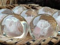 Polished Rose Quartz Free Form in PVC Resin Spheres - sold per item - From South Africa