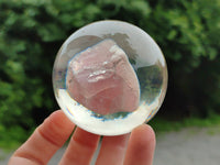 Polished Rose Quartz Free Form in PVC Resin Spheres - sold per item - From South Africa