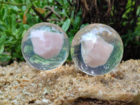 Polished Rose Quartz Free Form in PVC Resin Spheres - sold per item - From South Africa