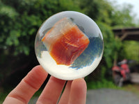 Polished Carnelian Agate in PVC Resin Spheres - sold per item - From Madagascar