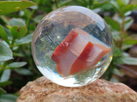 Polished Carnelian Agate in PVC Resin Spheres - sold per item - From Madagascar