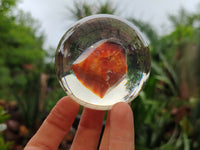 Polished Carnelian Agate in PVC Resin Spheres - sold per item - From Madagascar