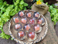 Polished Carnelian Agate in PVC Resin Spheres - sold per item - From Madagascar