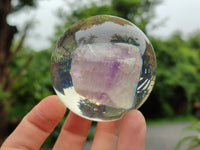 Polished Chevron Amethyst cobbed pieces in PVC Resin Spheres - sold per item - From Zambia