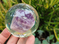 Polished Chevron Amethyst cobbed pieces in PVC Resin Spheres - sold per item - From Zambia