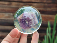 Polished Chevron Amethyst cobbed pieces in PVC Resin Spheres - sold per item - From Zambia