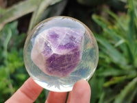 Polished Chevron Amethyst cobbed pieces in PVC Resin Spheres - sold per item - From Zambia