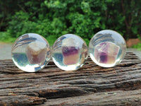 Polished Chevron Amethyst cobbed pieces in PVC Resin Spheres - sold per item - From Zambia