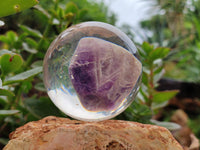 Polished Chevron Amethyst cobbed pieces in PVC Resin Spheres - sold per item - From Zambia