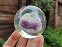 Polished Chevron Amethyst cobbed pieces in PVC Resin Spheres - sold per item - From Zambia