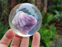 Polished Chevron Amethyst cobbed pieces in PVC Resin Spheres - sold per item - From Zambia