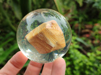 Polished Namibian Desert Picture Stone Jasper cobbed piece in PVC Resin Sphere - sold per item - From Namibia