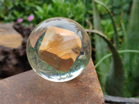 Polished Namibian Desert Picture Stone Jasper cobbed piece in PVC Resin Sphere - sold per item - From Namibia